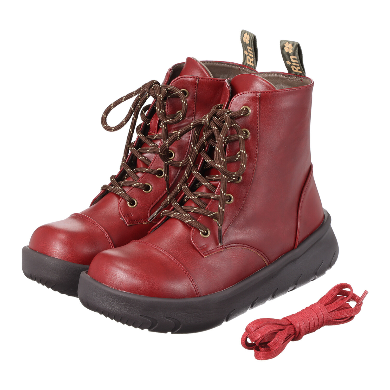 リン・クローバー 脱ぎ履きが簡単！ ひもアレンジも楽しめる 大人のための 軽量ショートブーツ