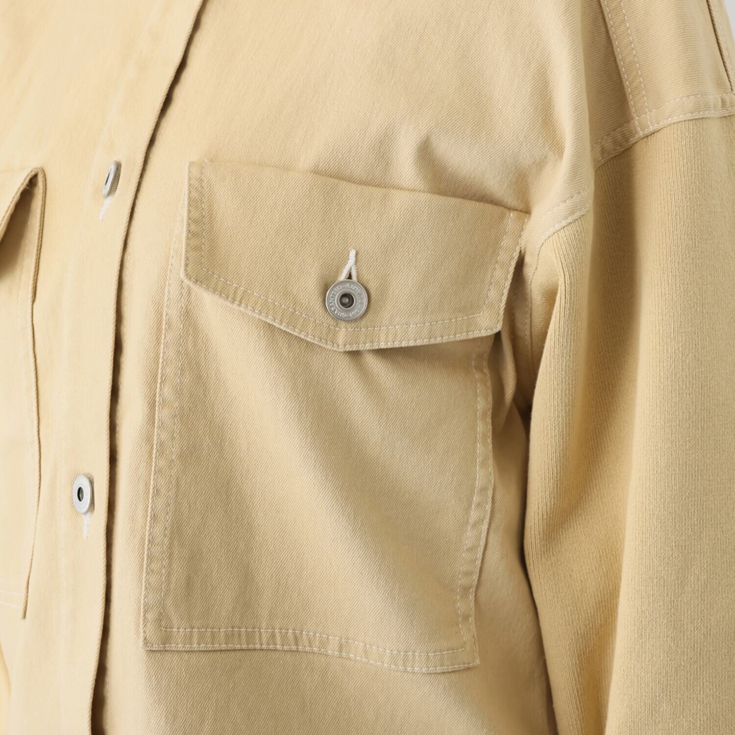 イシカワラボ★ヒトミ ストレッチデニム ニットスリーブアクセント Ｇジャン風ジャケット