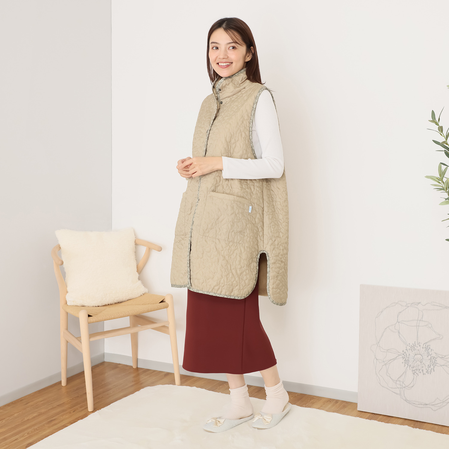 着やすさ、動きやすさ、 快適さを追求 レップ フラワーキルト 暮らしウェア