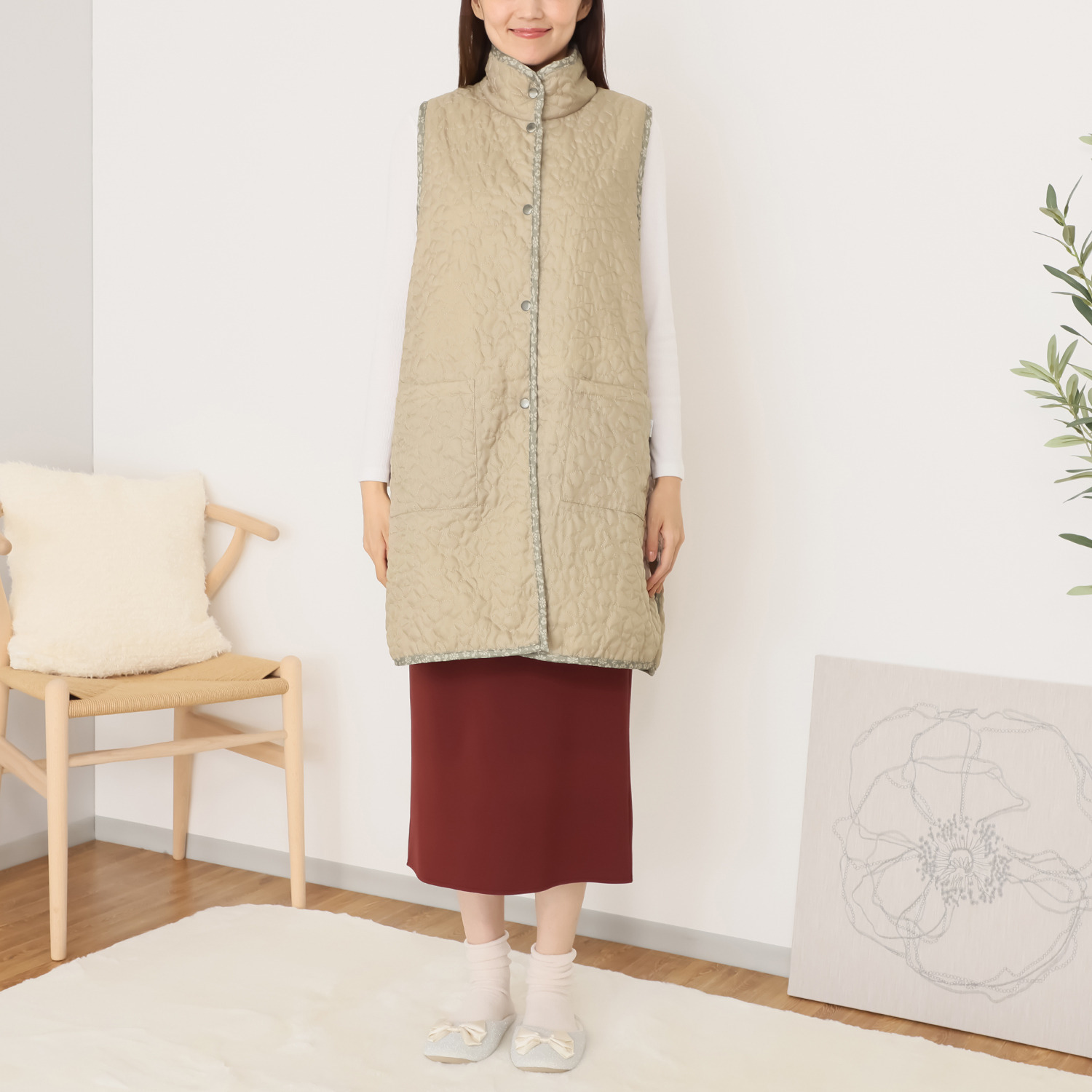 着やすさ、動きやすさ、 快適さを追求 レップ フラワーキルト 暮らしウェア