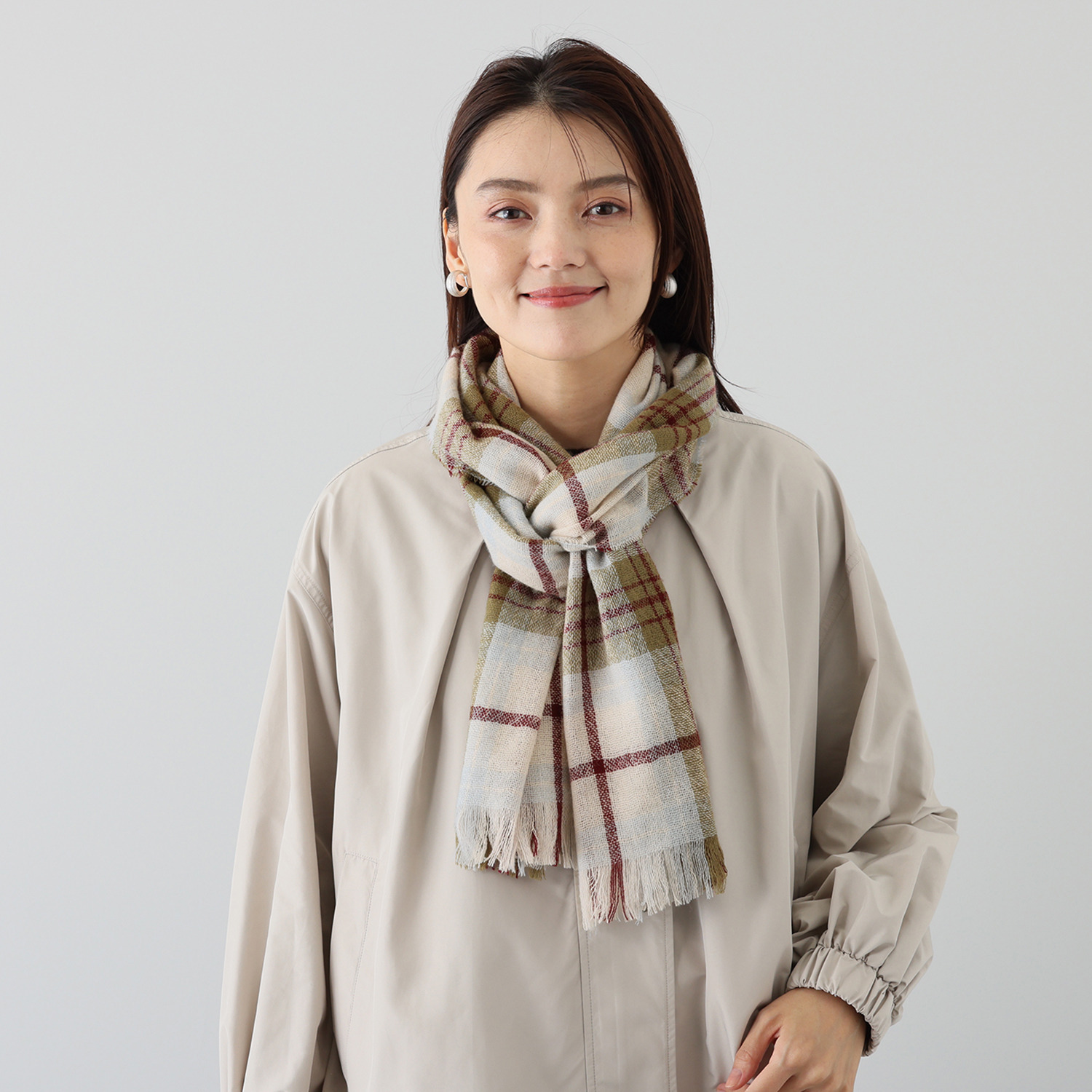 ペイズリーウィズ キンロックアンダーソン ウールカシミヤ タータンチェックストール