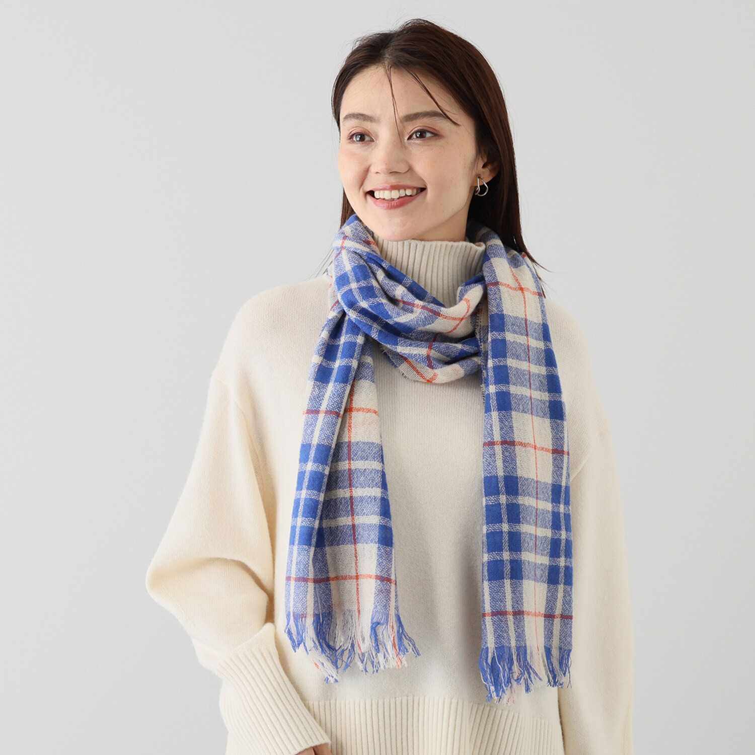 ペイズリーウィズ キンロックアンダーソン ウールカシミヤ タータンチェックストール