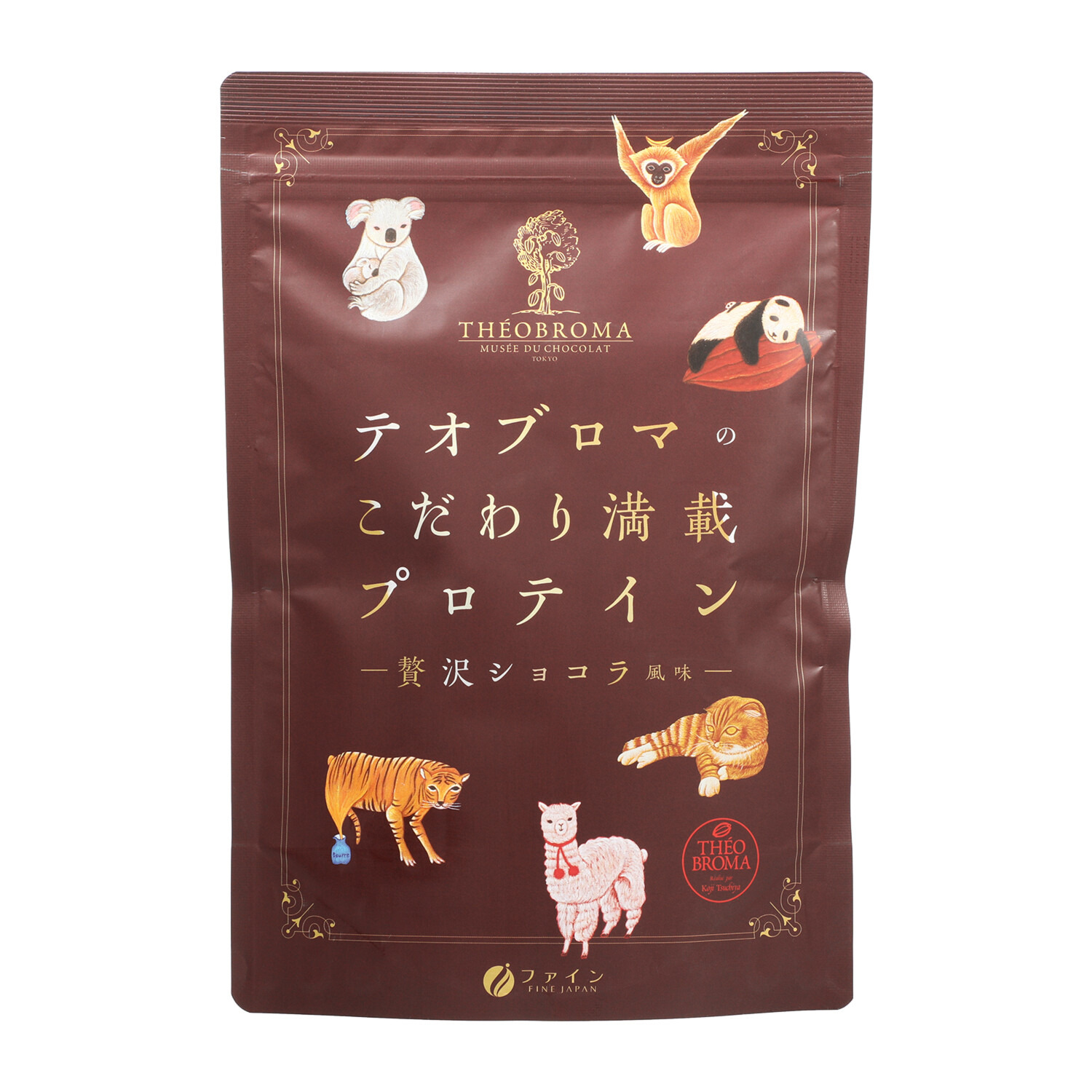 チョコレート専門店シェフ 監修のおいしいプロテイン “テオブロマの こだわり満載プロテイン” （贅沢ショコラ風味）