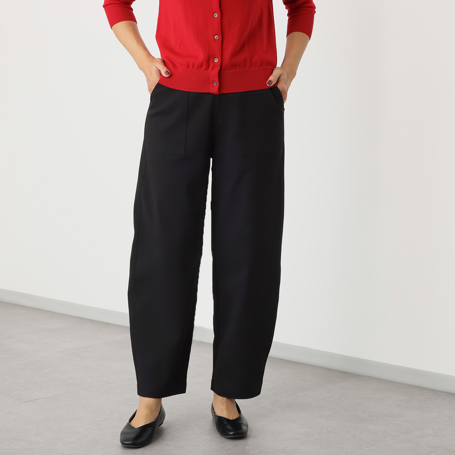 アトリエール レーヨン混 ハイパワーストレッチ ベイカーカーブパンツ