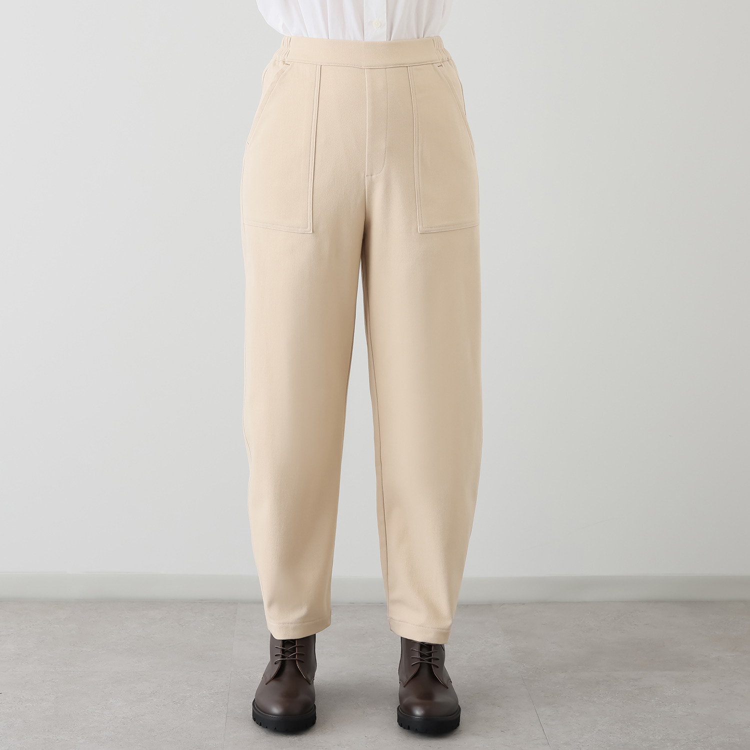 アトリエール レーヨン混 ハイパワーストレッチ ベイカーカーブパンツ