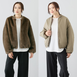亀　恭子セレクト！ スタジオエーアール リバーシブル ミンク調エコファー ブルゾン