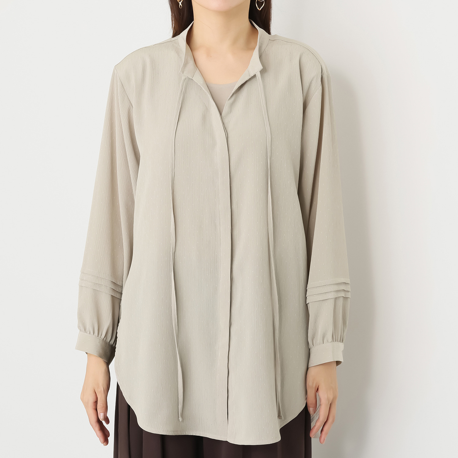 シルバーミントシュガー ゆったりなのに すっきり見えブラウス＆ インナーチュニック アンサンブル