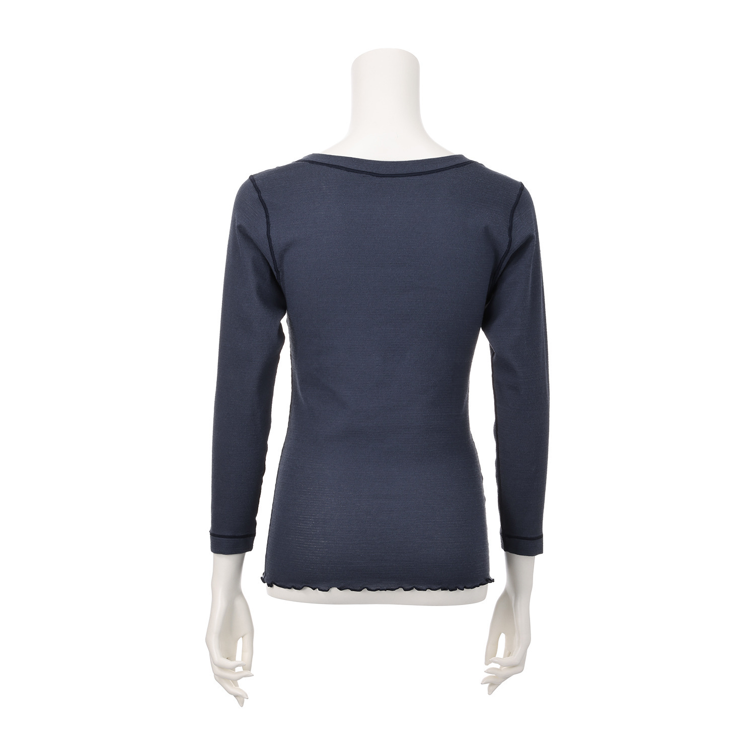 丸福ガーゼ 吸水速乾・抗菌防臭 綿モダール混 レーシー Ｖネック九分袖インナー