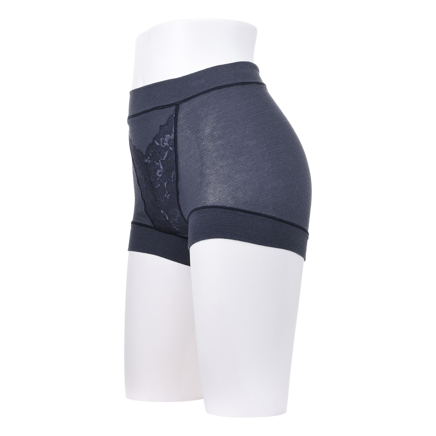 丸福ガーゼ 吸水速乾・抗菌防臭 綿モダール混 レーシー極らく 一分丈ショーツ２枚セット