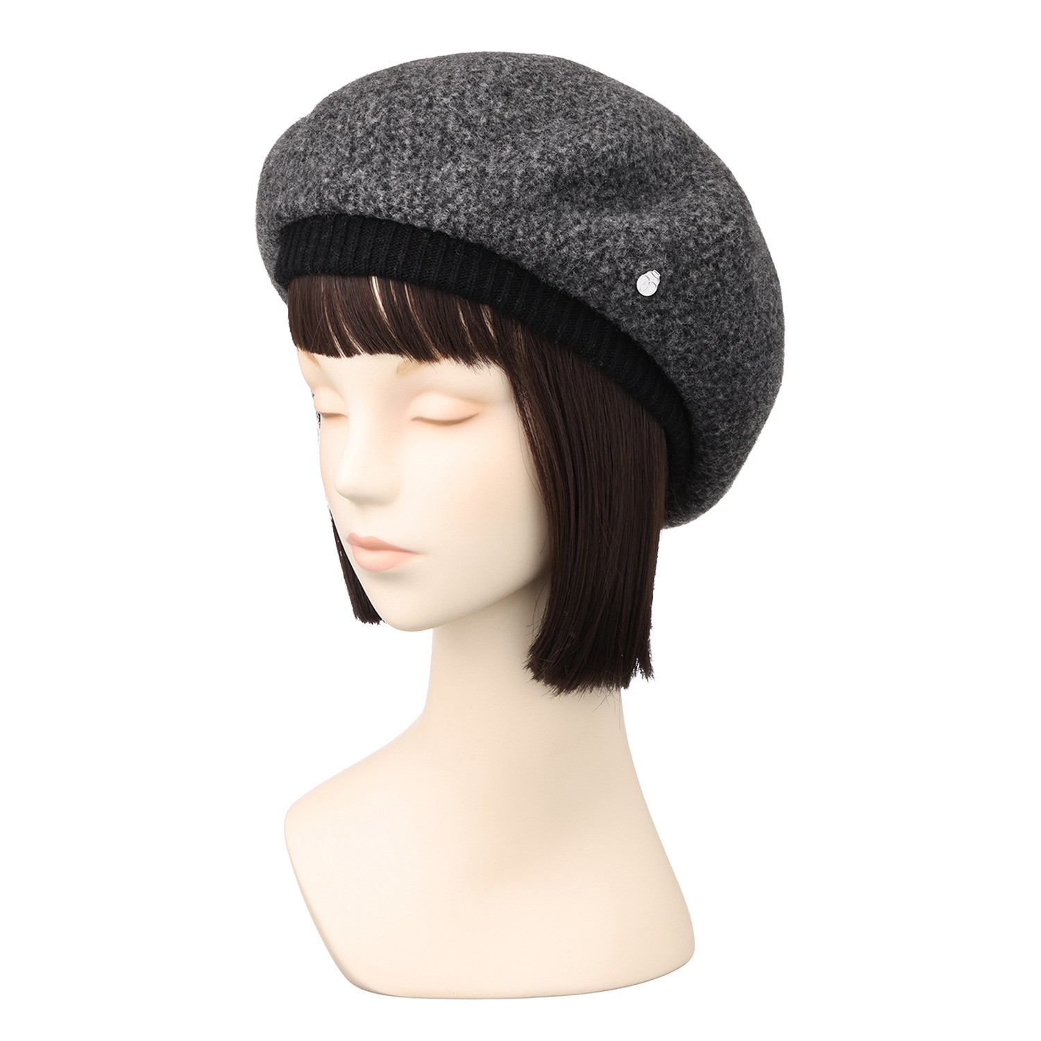 ベル・モード 日本製 メリノウール１００％ ヘリンボーン柄 縮絨ベレー