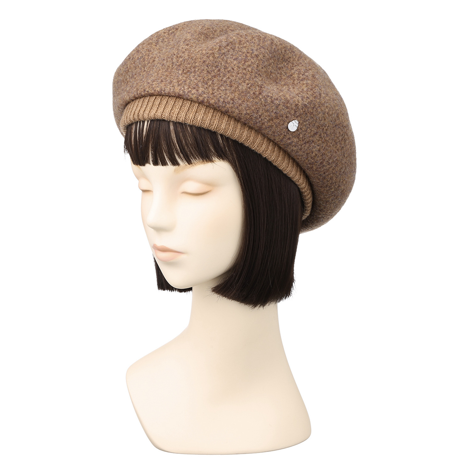 ベル・モード 日本製 メリノウール１００％ ヘリンボーン柄 縮絨ベレー