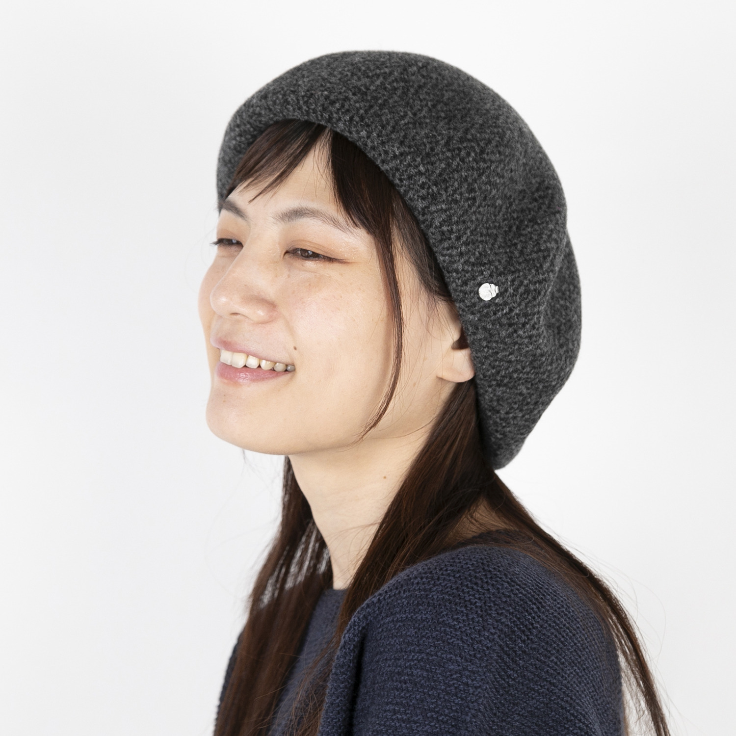 ベル・モード 日本製 メリノウール１００％ ヘリンボーン柄 縮絨ベレー