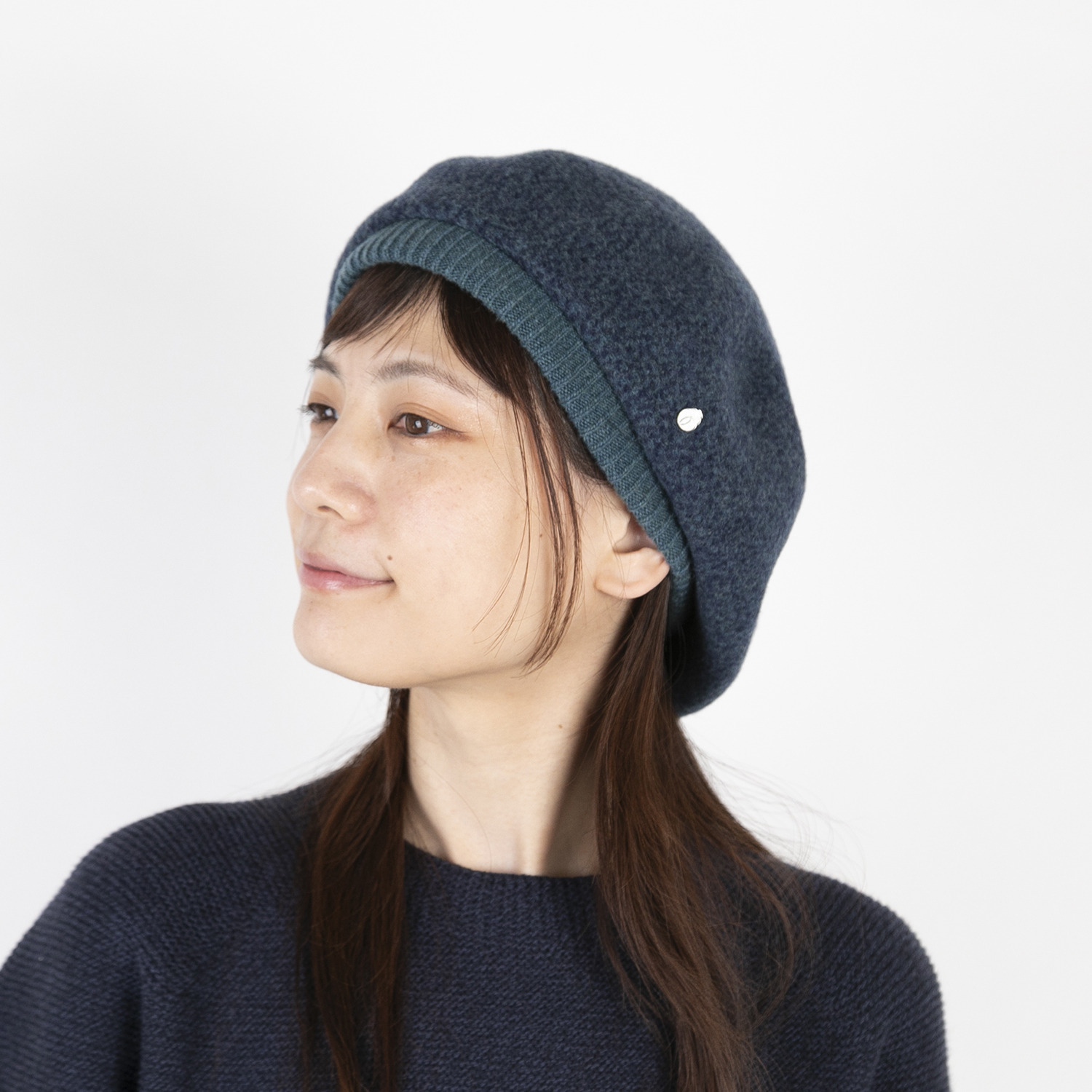 ベル・モード 日本製 メリノウール１００％ ヘリンボーン柄 縮絨ベレー