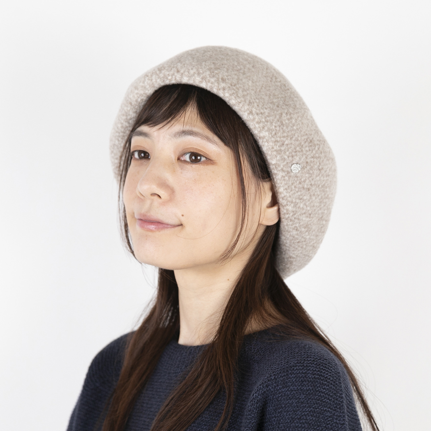 ベル・モード 日本製 メリノウール１００％ ヘリンボーン柄 縮絨ベレー