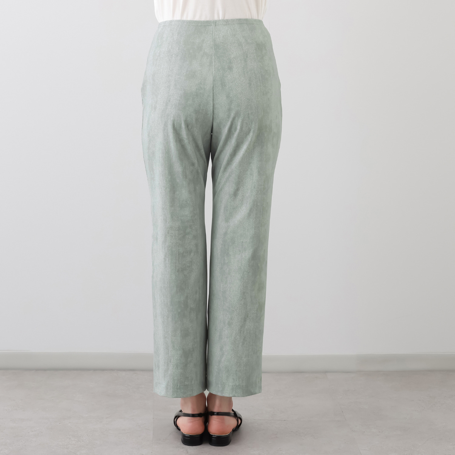 ピーツー ナイロン混ハイストレッチ ストレートパンツ ＜股下６４ｃｍ＞