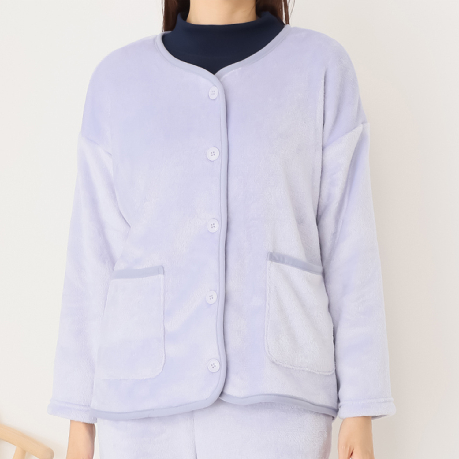 ラデリア あったかカーデ付 肌側コットンのトップス＆ パンツ ルームウェア３点セット