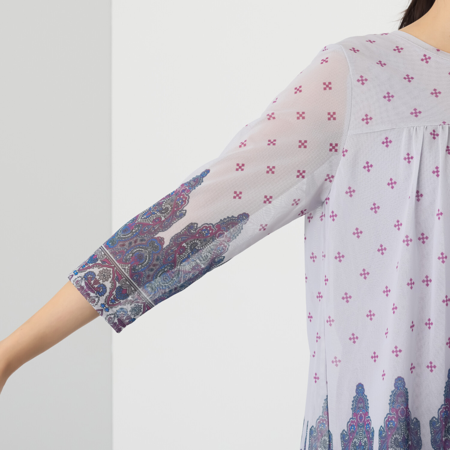 ダジュール 幾何学プリント バルーンチュニック