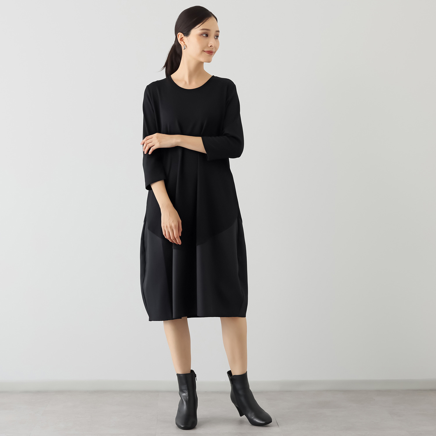 ダジュール 裾切替 コクーンワンピース