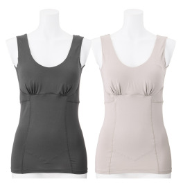温活キュート 脇お腹すっきり カップ付タンクトップ ２色セット