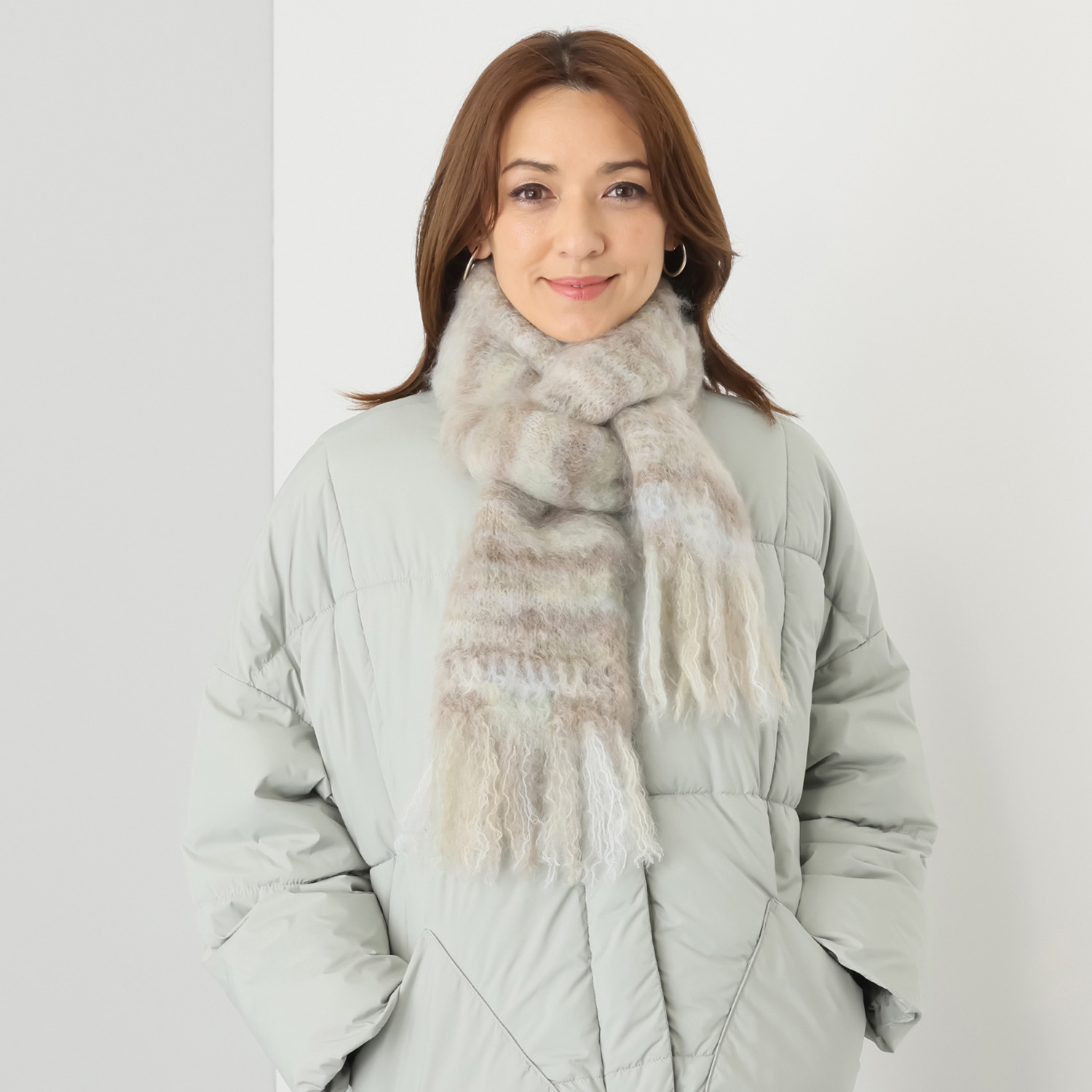 アデルズ　モヘヤ 南アフリカ製 キッドモヘヤ混 ふわふわエアリーマフラー