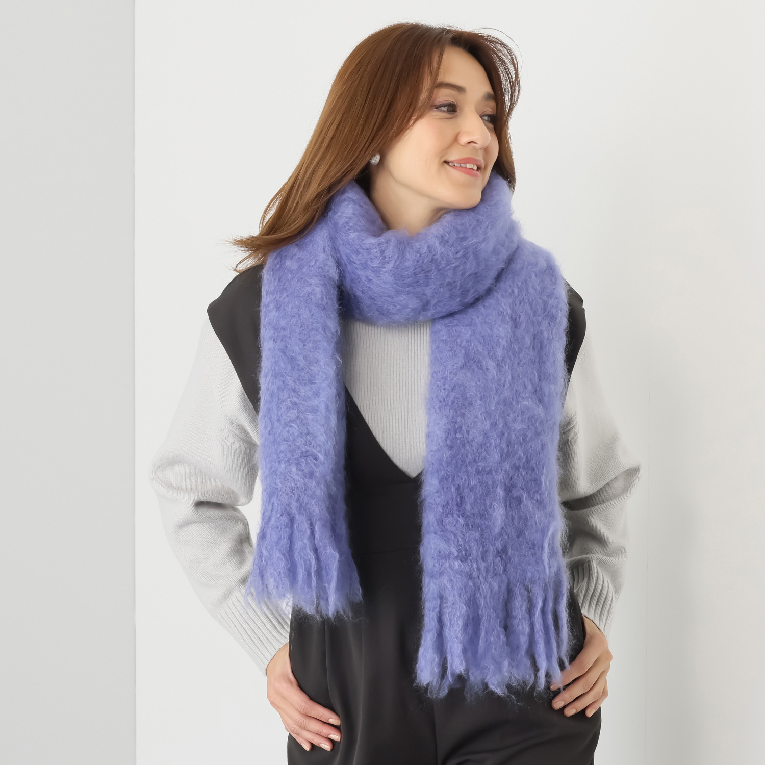 アデルズ　モヘヤ 南アフリカ製 キッドモヘヤ混 ふわふわエアリーストール