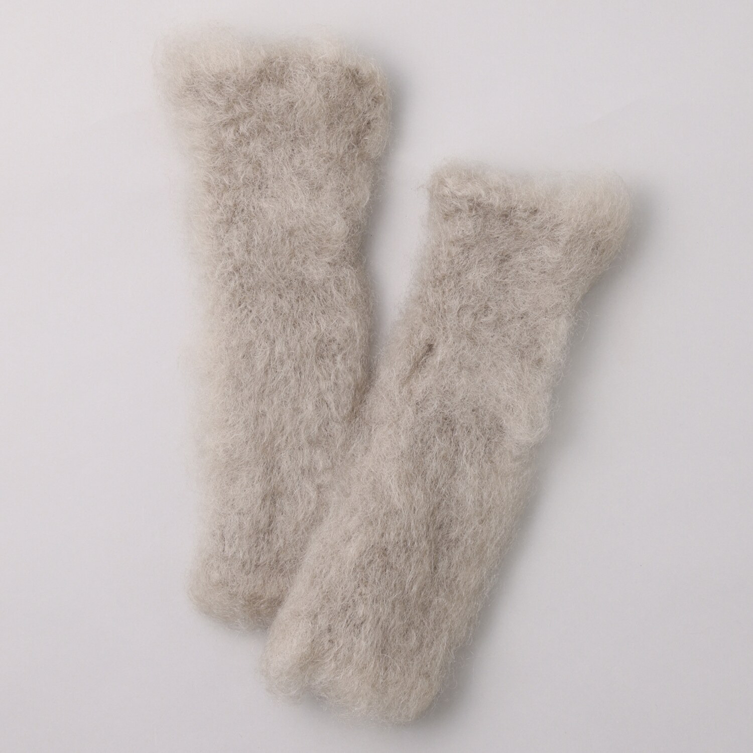 アデルズ　モヘヤ 南アフリカ製 キッドモヘヤ混 ふわふわエアリー 指出しミトン ＜プレーン＞