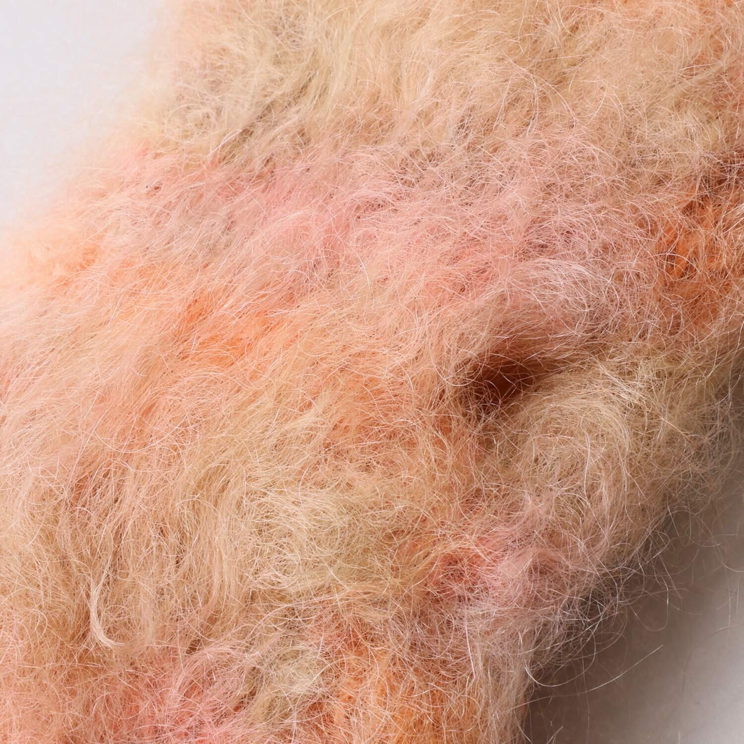 アデルズ　モヘヤ 南アフリカ製 キッドモヘヤ混 ふわふわエアリー 指出しミトン ＜ミックス＞