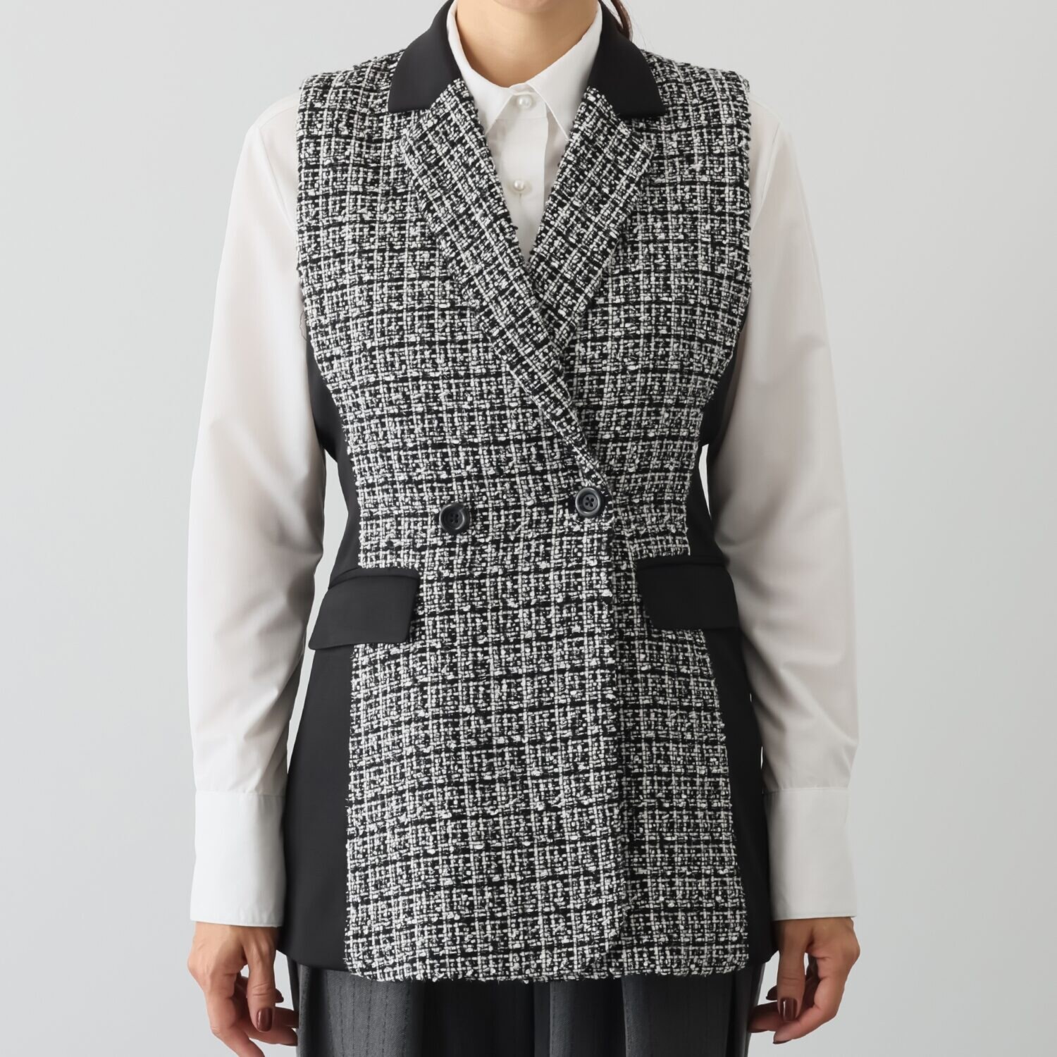 アンブリエ ラメツイード ジレジャケット