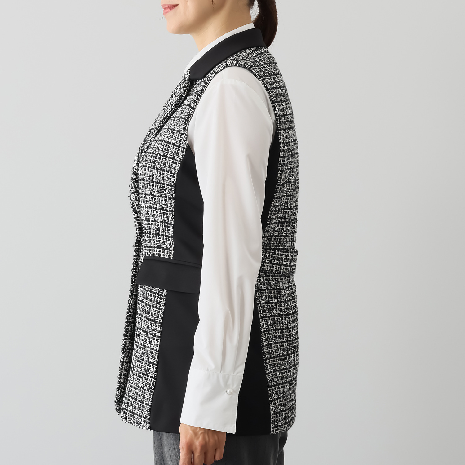 アンブリエ ラメツイード ジレジャケット