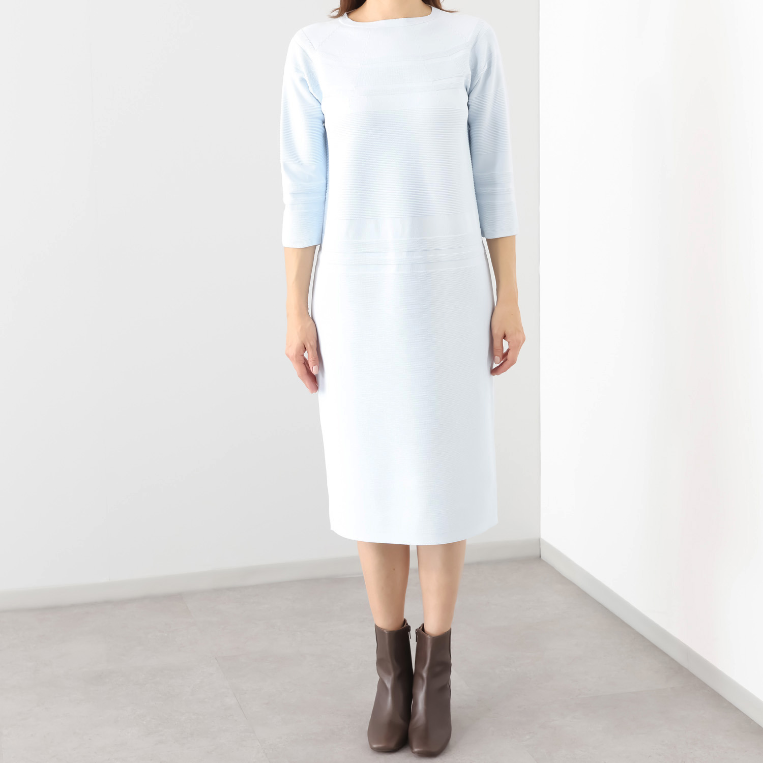 マルティジャーニ 日本製　匠の技 立体編 軽量ストレッチ コクーンワンピース