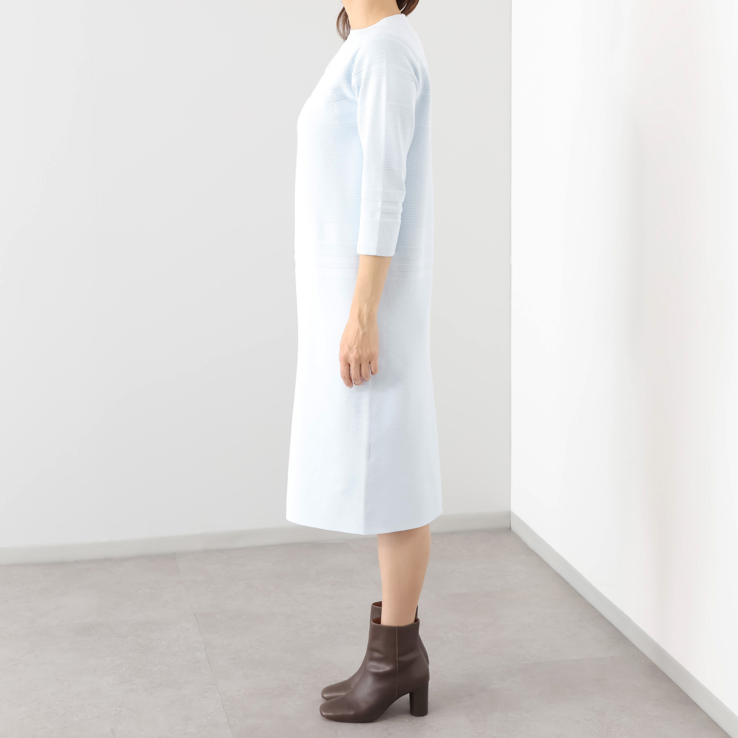 マルティジャーニ 日本製　匠の技 立体編 軽量ストレッチ コクーンワンピース