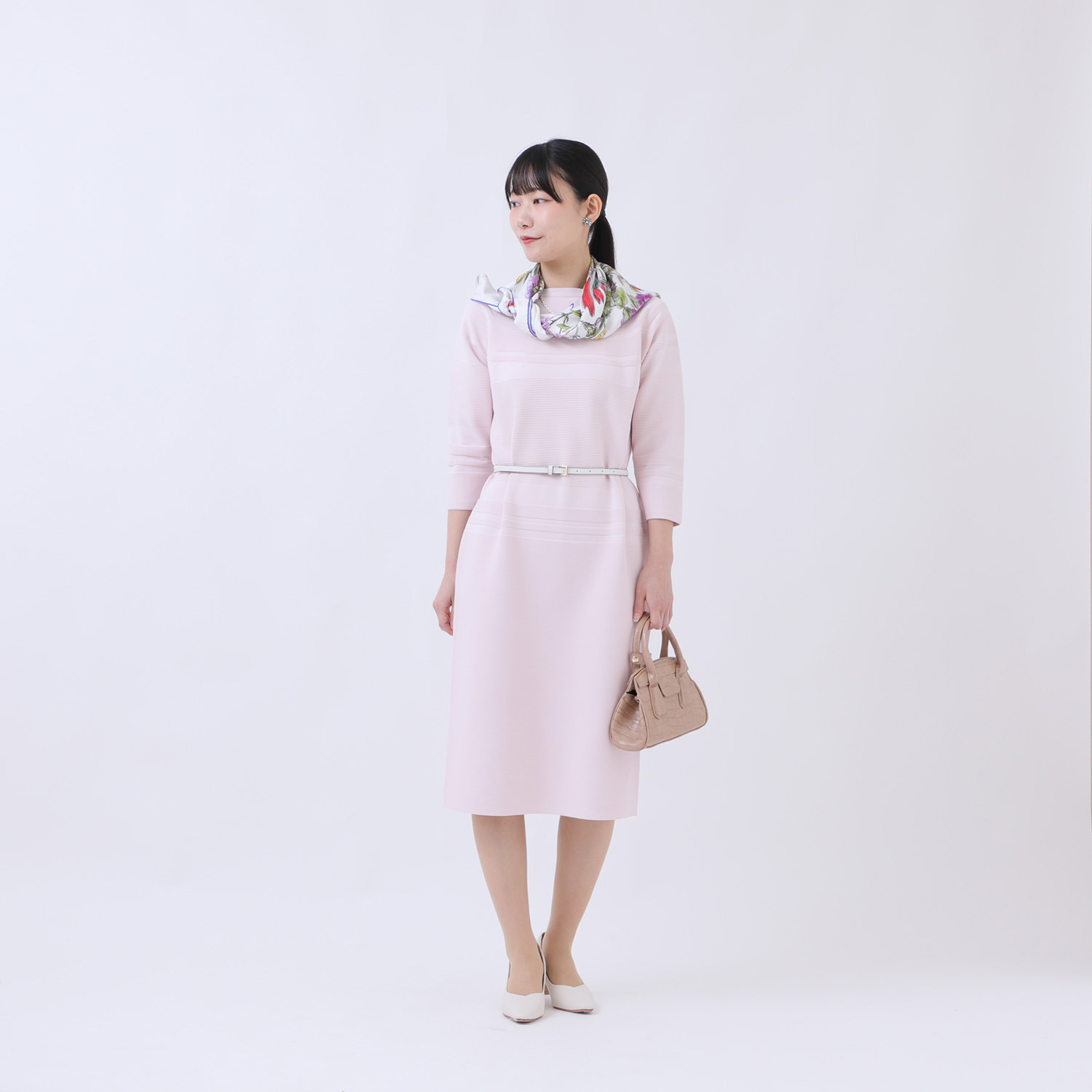 マルティジャーニ 日本製　匠の技 立体編 軽量ストレッチ コクーンワンピース