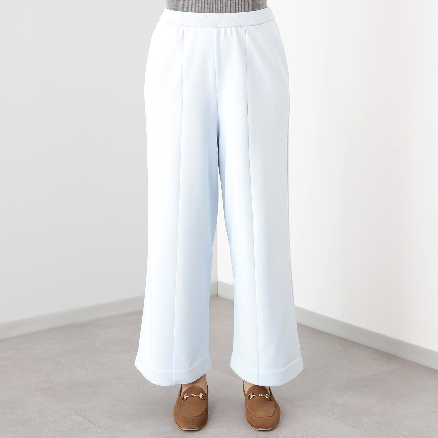 マルティジャーニ 日本製　匠の技 立体編 軽量ストレッチ ワイドパンツ