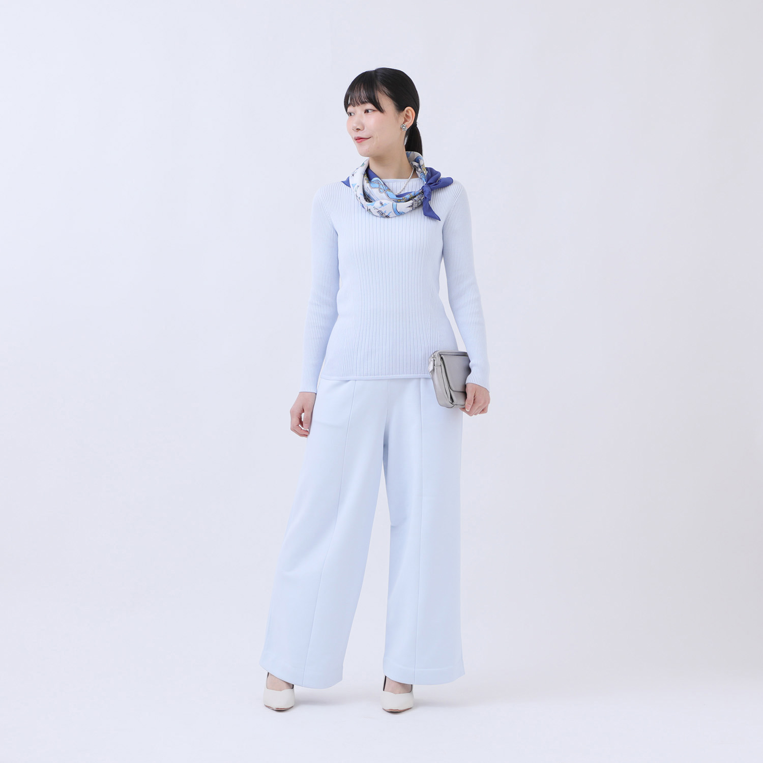 マルティジャーニ 日本製　匠の技 立体編 軽量ストレッチ ワイドパンツ