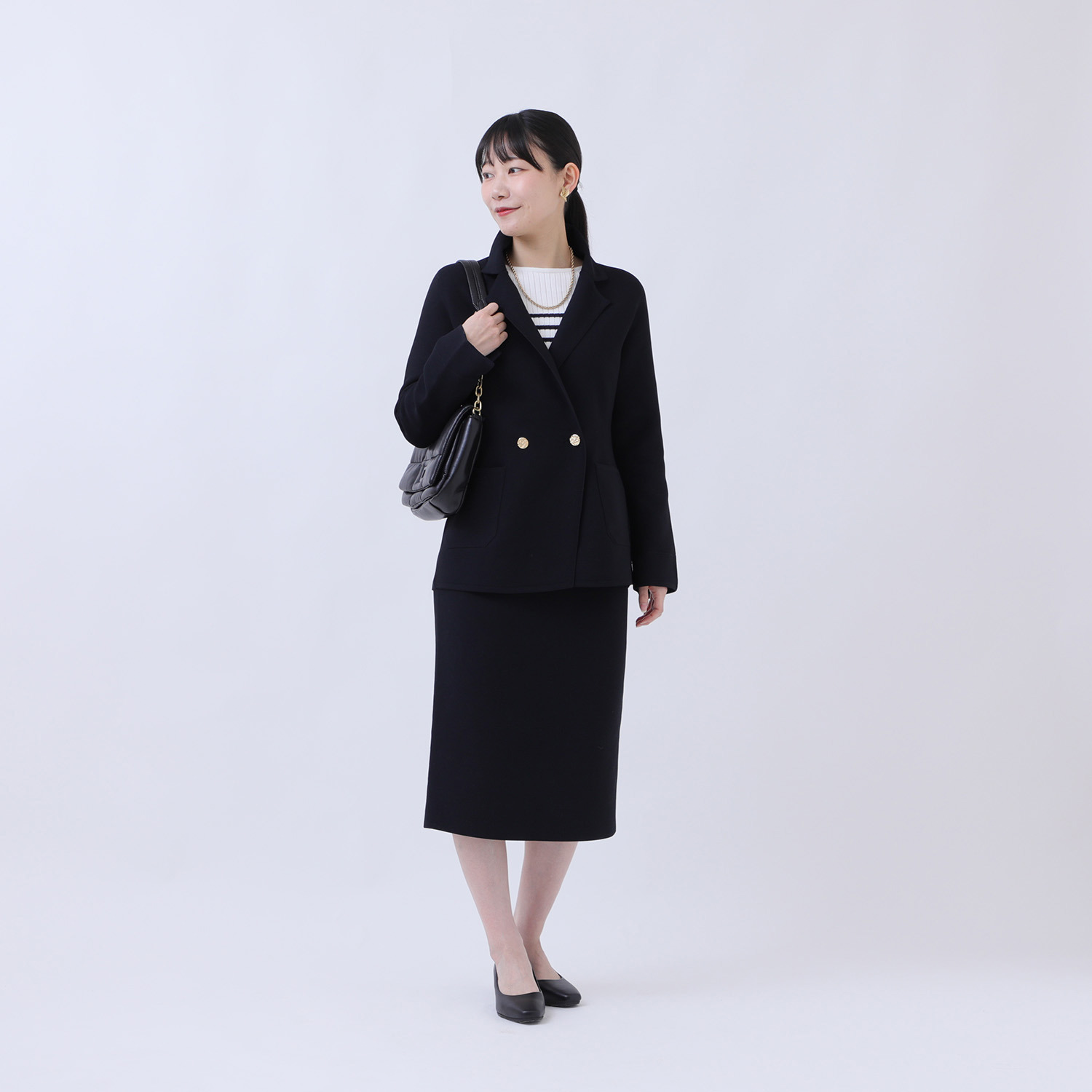 マルティジャーニ 日本製　匠の技 立体編 軽量ストレッチ スカート