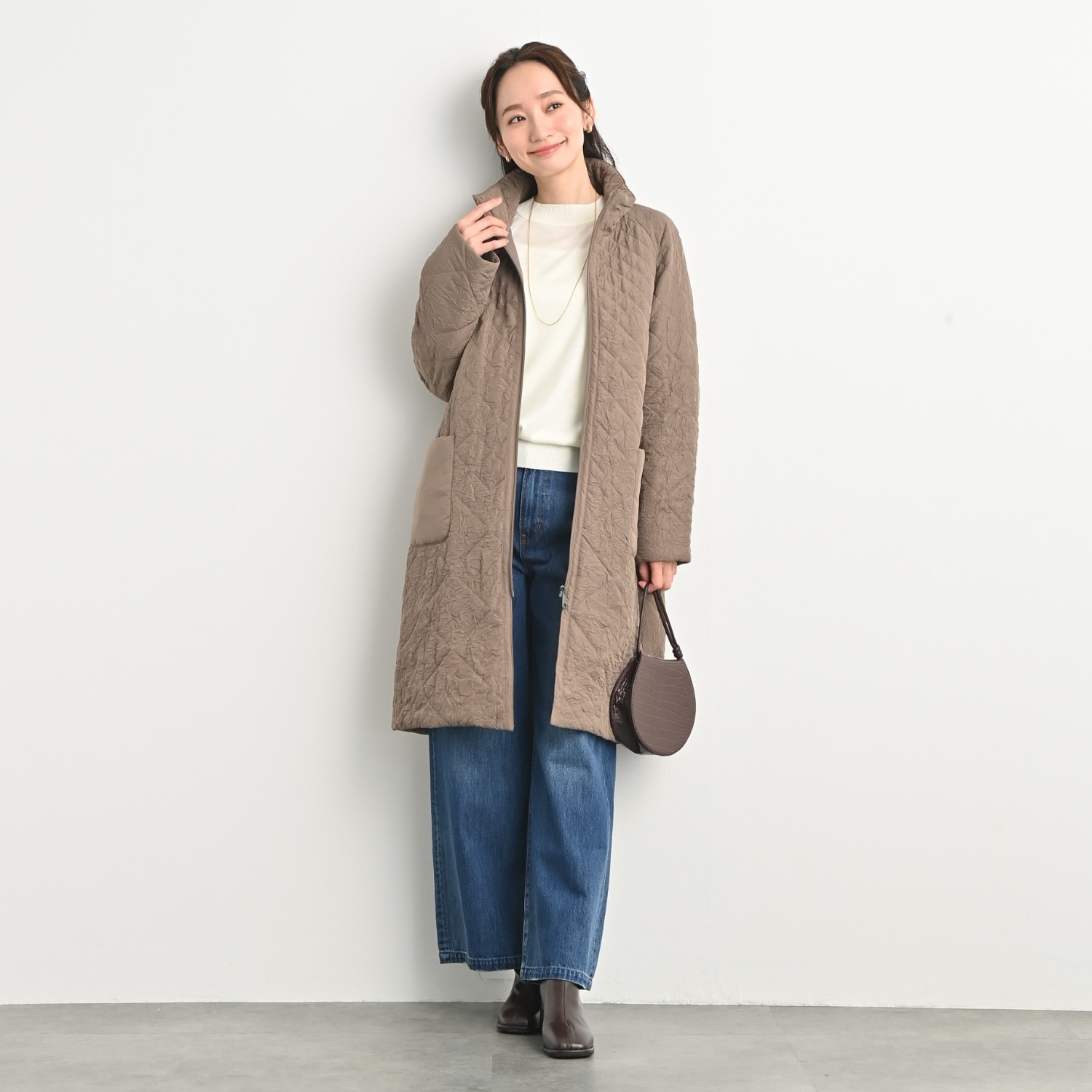 元町ゼラール なめらか＆きれい見え ハイゲージで編み立てた ふんわりスリーブ プルオーバー