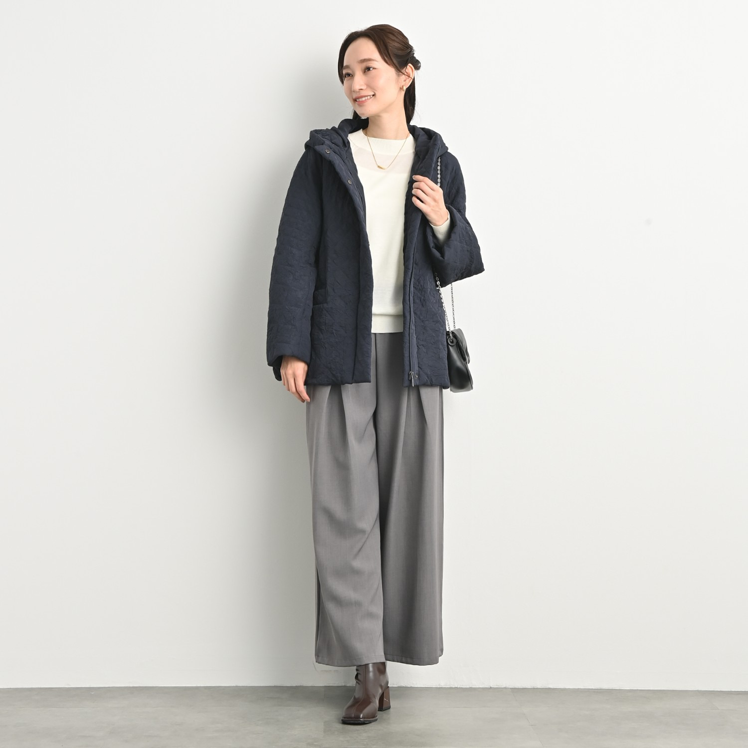 元町ゼラール なめらか＆きれい見え ハイゲージで編み立てた ふんわりスリーブ プルオーバー