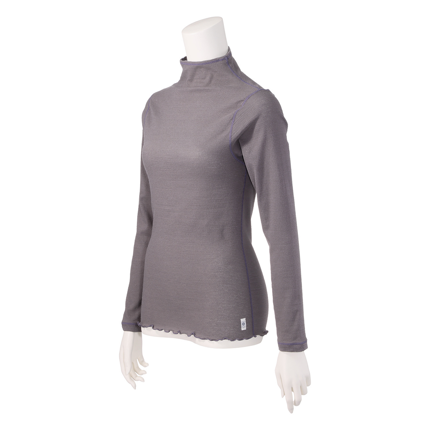 丸福ガーゼ 吸水速乾・抗菌防臭 綿モダール混 ボトルネック 長袖プルオーバー