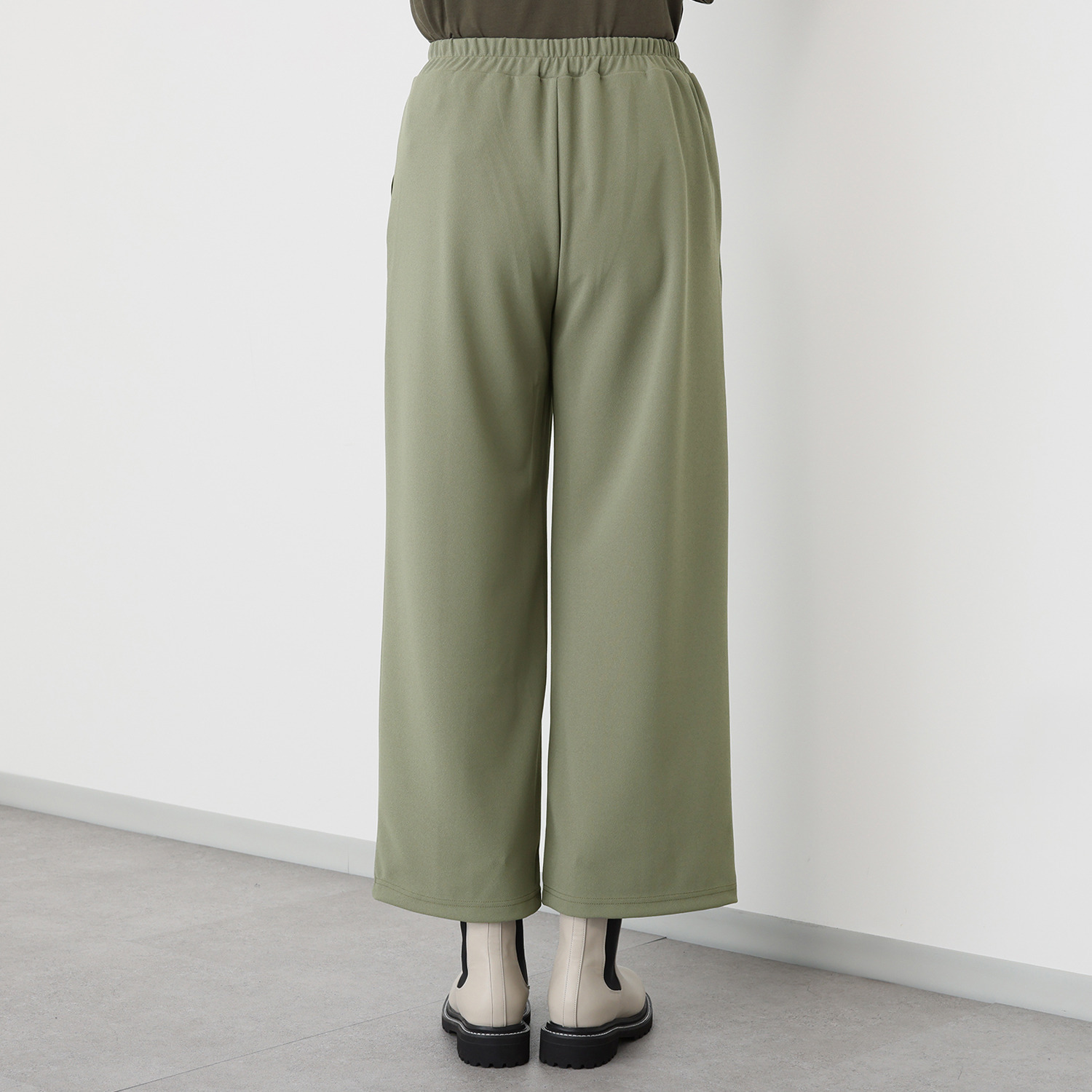 アンリック　オー　ブルー アクアスーティング ジョーゼット調ジャージー チュールアクセント セミワイドパンツ