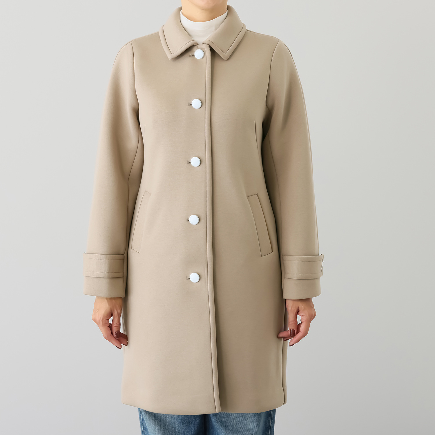 アンリック　オー　ブルー ソフトダンボール スタイリッシュ ステンカラーコート