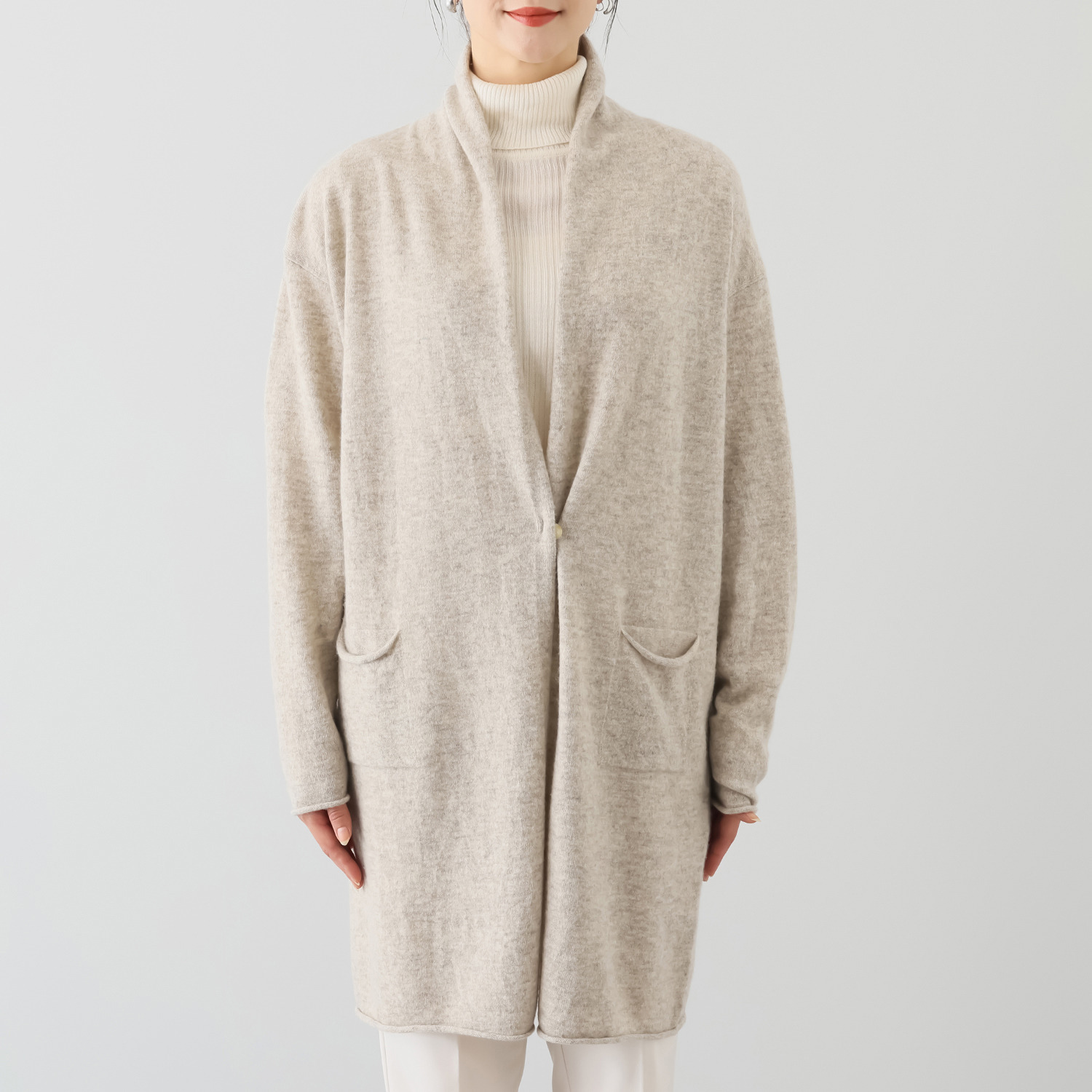 エヌエフ 自社牧場で育った ウール１００％ ニットコーディガン