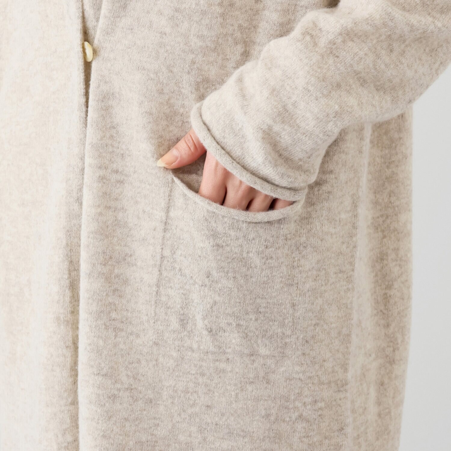 エヌエフ 自社牧場で育った ウール１００％ ニットコーディガン