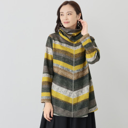 コイビトミサキ 起毛 マルチカラー ボーダーチュニック