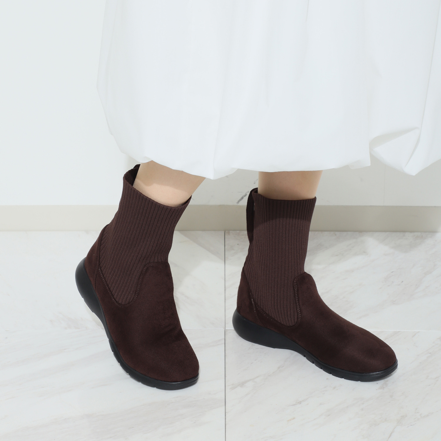 ラックラック 履いて歩いて全身運動！ 空飛ぶ　洗える ２ＷＡＹ ストレッチニットブーツ