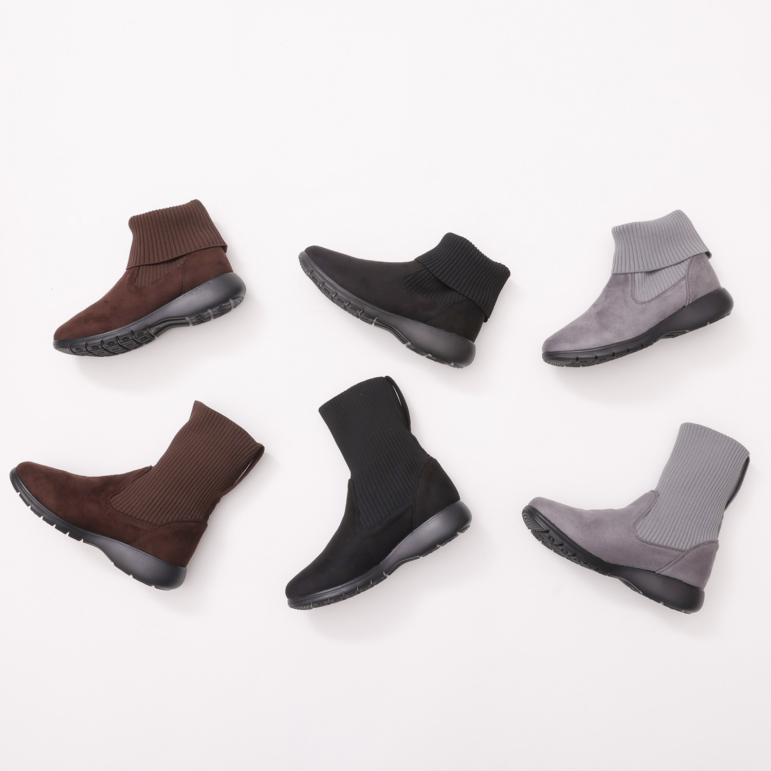 ラックラック 履いて歩いて全身運動！ 空飛ぶ　洗える ２ＷＡＹ ストレッチニットブーツ