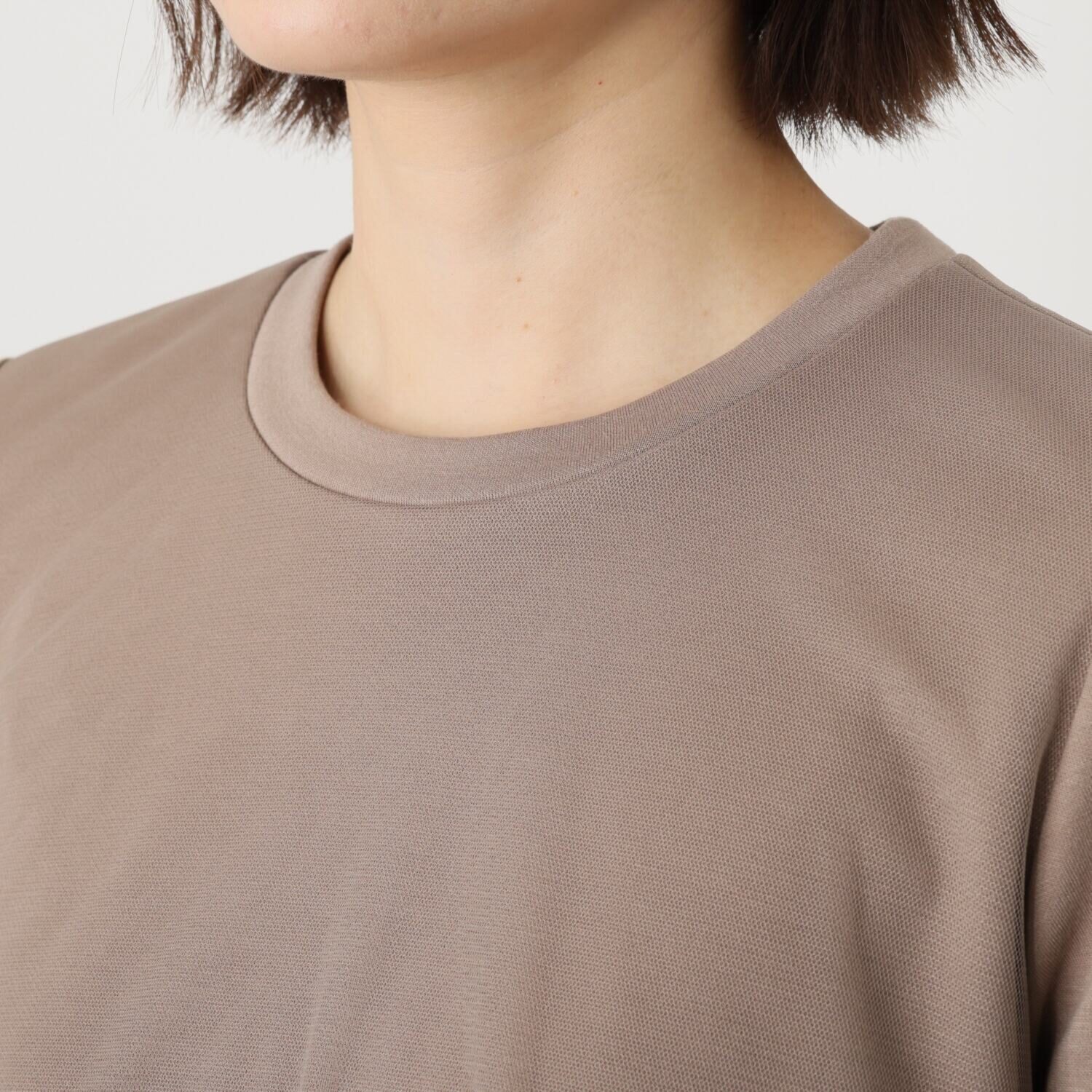 イシカワラボ★ヒトミ 裏起毛ソフトジャージー チュールレイヤード フレアーデザイン チュニックプルオーバー