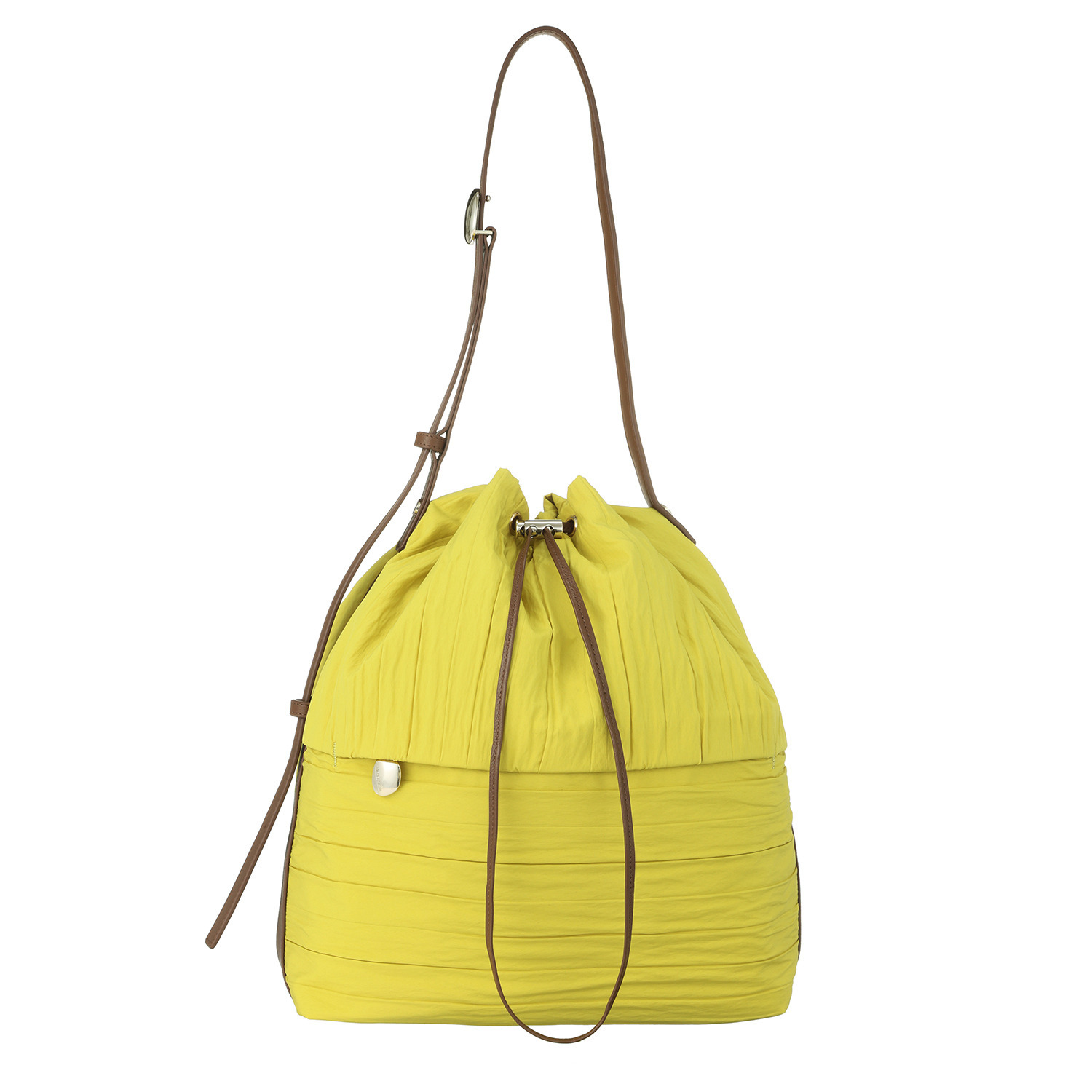 ミッシェル　クラン はっ水 シワプリーツ 巾着ショルダーバッグ