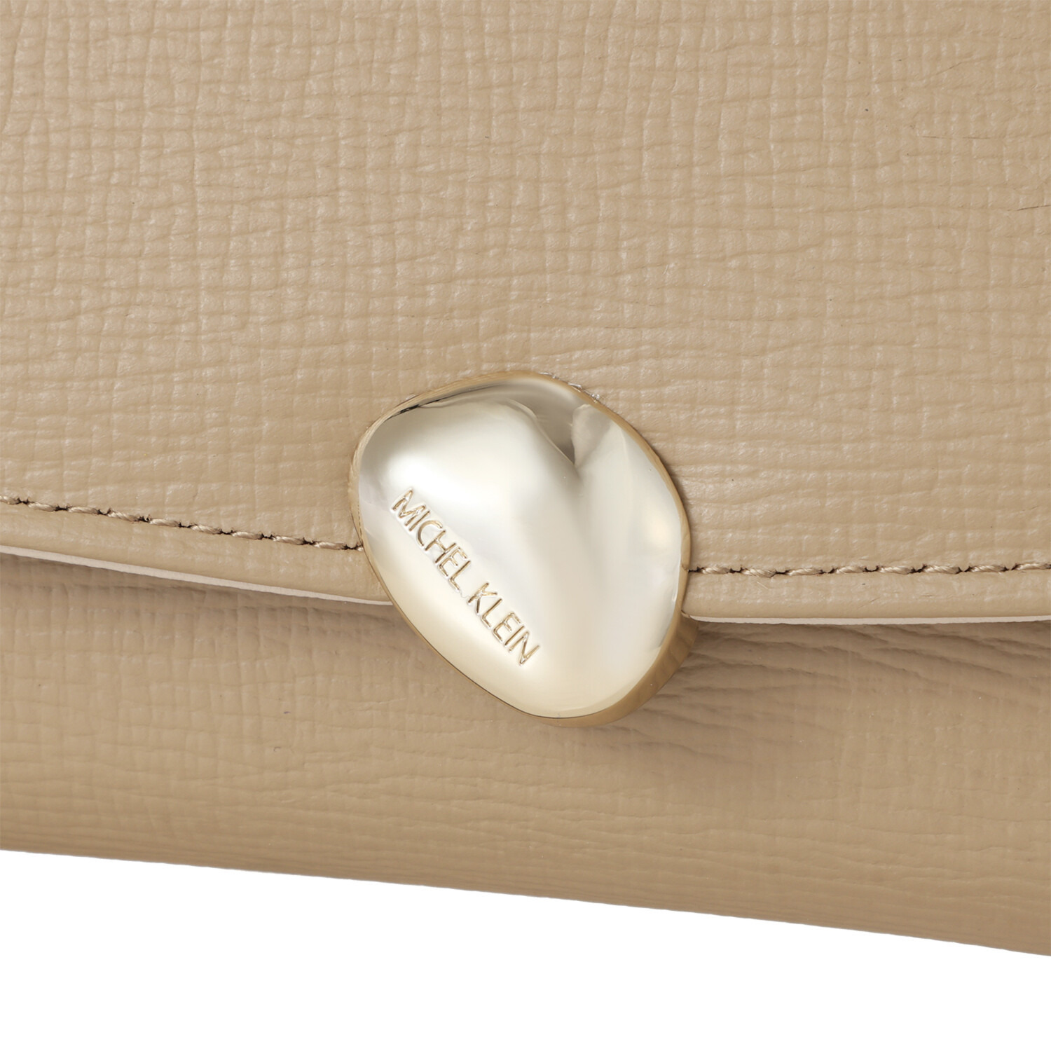 ミッシェル　クラン はっ水 牛革シュリンク型押し ストーンデザインホック式 長財布