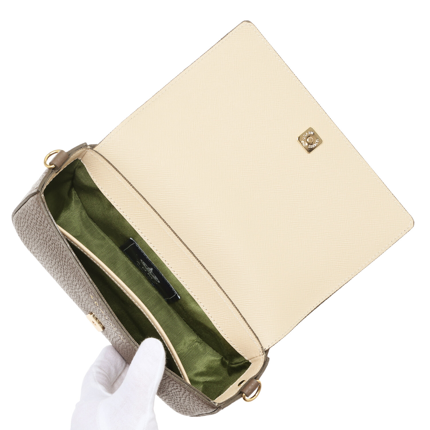 エーディーエムジェイ 牛革シュリンク型押し ２ウェイ ミニショルダーバッグ