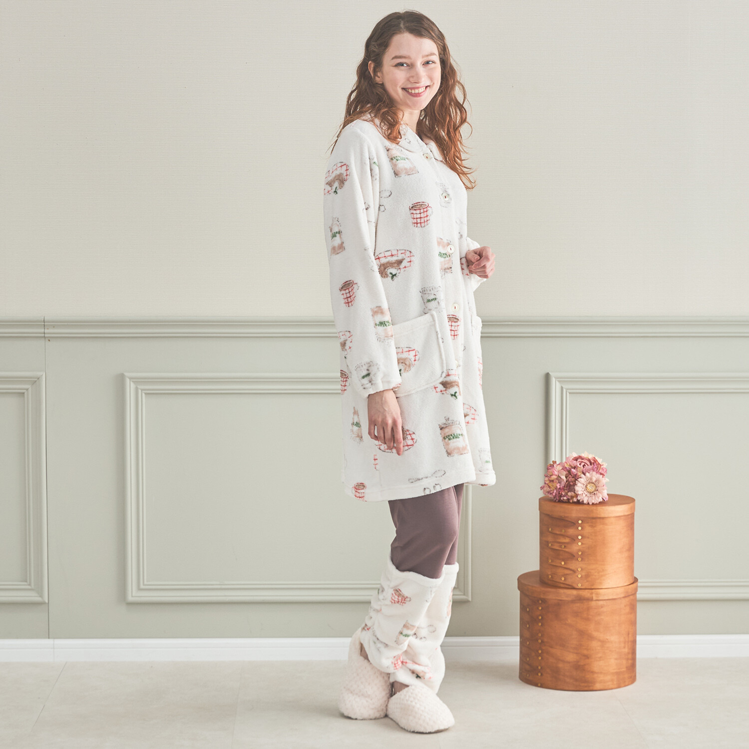 ナルエー パウダースノー あったかルームウェア 上下セット